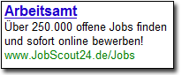 SEM Anzeige von JobScout24