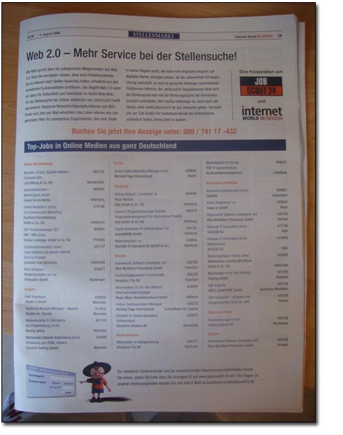 JobScout24 im Bett mit der InternetWorld