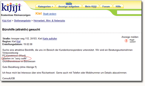 Kijiji Anzeige
