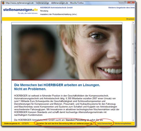 Stellenanzeigen.de Stellenanzeige